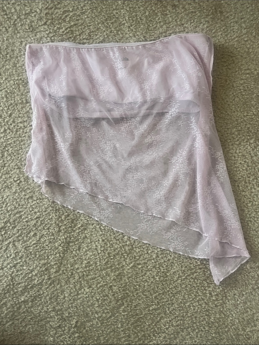 wild fable Lavender Sheer Floral Lace Asymmetrical Top